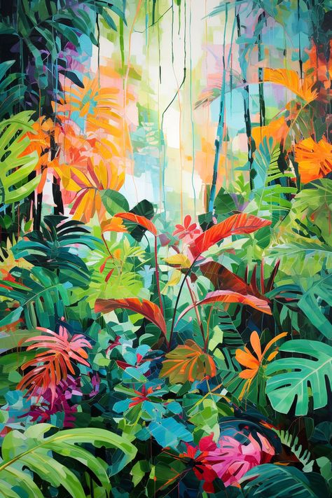 Pan Pastels Art, Theme Jungle, Tropical Art Print, Pastels Art, Autumn Leaves Art, Cherry Blossom Japan, Jungle Art, Studio Artist, Leaves Art