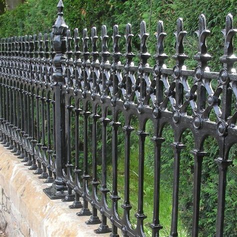 The traditionally designed Stewart Cast Iron Fencing Collection is one of our most popular collections. Victorian Fencing, Iron Railings Outdoor, Cast Iron Railings, Iron Fencing, Cast Iron Fence, Iron Fences, House Journal, Iron Railings, Railings Outdoor