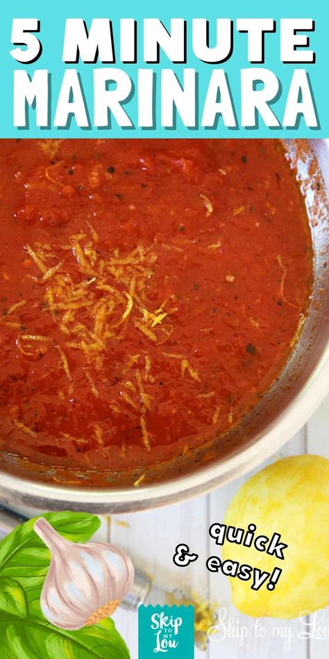 This 5 Minute Spicy Marinara Sauce is quick easy and delicious! The best part is it starts with canned tomatoes so you can make it anytime! Spicy Marinara Sauce, Quick Marinara Sauce, Easy Marinara Sauce, Marinara Sauce Recipe, Easy Tomato Sauce, Skip To My Lou, Canned Tomatoes, Canning Diced Tomatoes, Sweet Meat