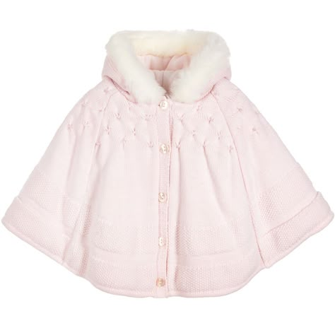 Luxury Pink Winter Outerwear, Pink Cotton Kawaii Outerwear, Pink Coat Fur Trim, Luxury Pink Fur Coat With Faux Fur Trim, Sarah Louise, Farfetch Kids Dress, Pink Fur, Children Clothes, Dresses Kids Girl