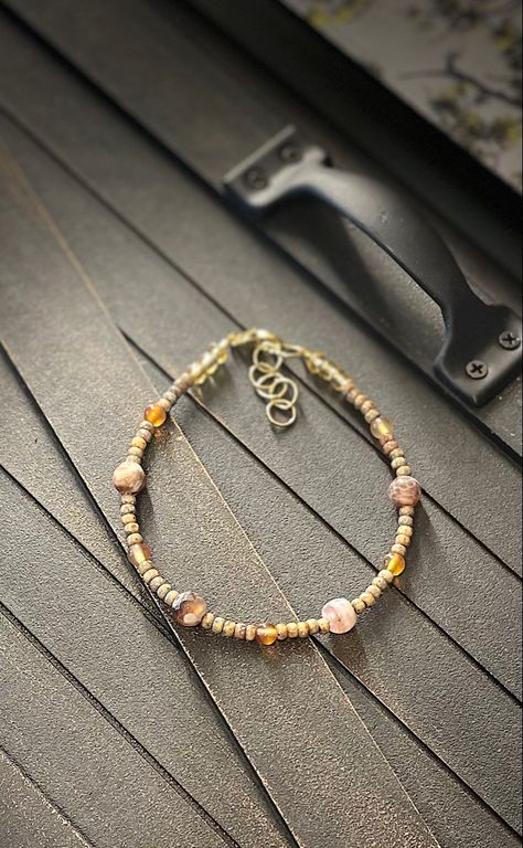 Earth Tone Jewelry, Earth Tone Color, Earth Color, Color Making, Boho Bracelet, Beaded Bracelets Diy, String Bracelet, Boho Bracelets, Agate Stone