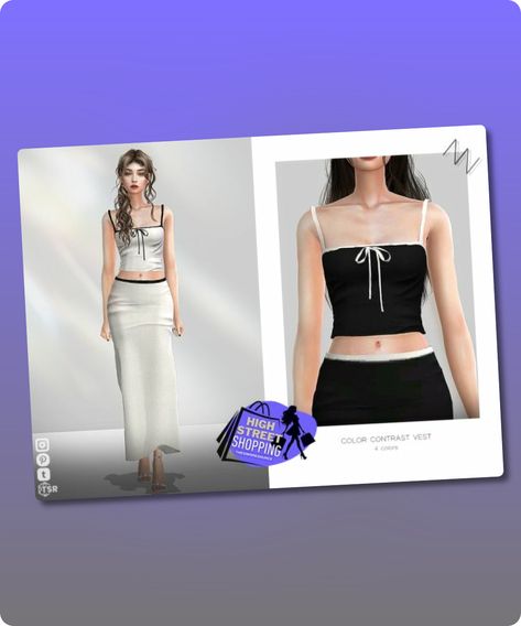 Sims 4 Clothing CC: Color Contrast Vest by ZNsims Sims Accessories, Mod Jacket, Sims 4 Clothes Cc, Sims 4 Cc Download, Clothes Cc, Female Tops, Best Sims, Female Male, Tops Fashion