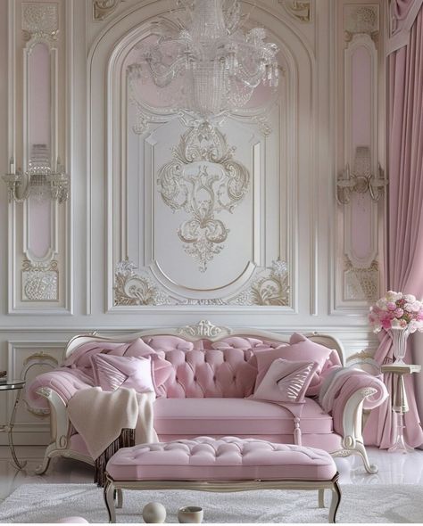 French Style Interior, Tout Rose, Elegant Living Room Design, Cosy Room, Classic Interior Design, Comfortable Furniture, Chic Cottage, Victorian Vintage, Dream House Rooms