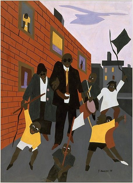 Jacob Lawrence, Blind Beggars Jacob Lawrence Paintings, Jacob Lawrence Art, Lawrence Carroll, Jacob Lawrence, Almirah Designs, Romare Bearden, Afro Art, African American Art, Black Artists