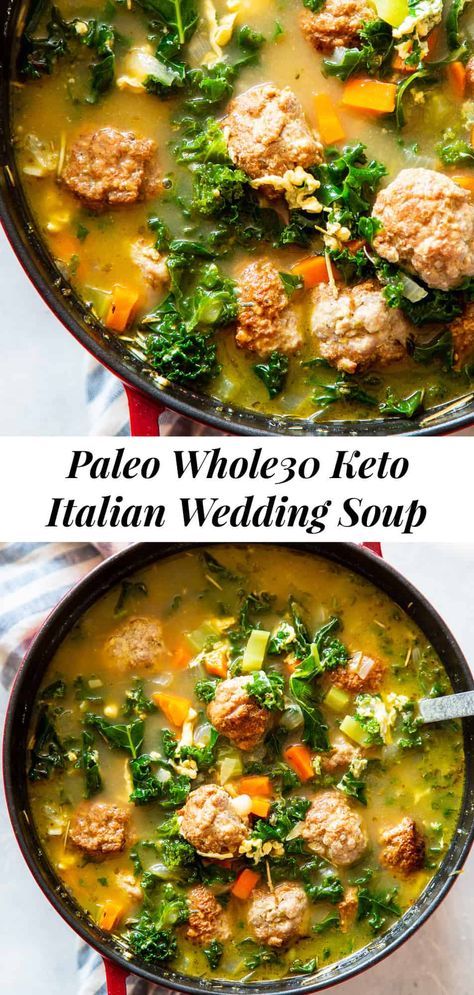 Menstrual Phase Soup, Menstrual Food, Clean Soups, Whole 30 Soup, Italian Sausage Meatballs, Paleo Soups, Paleo Ideas, Soup Paleo, Italian Wedding Soup Recipe