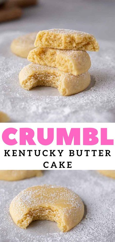 These CRUMBL Kentucky butter cake cookies are inspired from the original Kentucky butter cake bundt cake but made in cookie form. They are soft, tender, and melt in your mouth and taste just like the real thing. They start with an easy butter cookie recipe then are topped with a smooth butter sauce and a sprinkle of powdered sugar to finish them off. #kentuckybuttercake #kentuckybuttercakecookies #CURMBLcookies #crumblcopycatcookies #easybuttercookies #Kentuckybuttercake Kentucky Butter Cake Cookies, Butter Cake Cookies, Lifestyle Of A Foodie, Crumble Cookie Recipe, Kentucky Butter Cake, Cake Mug, Lost 100 Pounds, Gourmet Cookies, Butter Cookies Recipe