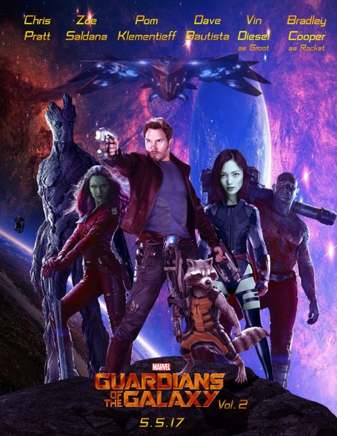 Poster from the film Guardians Of The Galaxy Vol 2 Garden Of The Galaxy, Gardens Of The Galaxy, Marvel Movie Posters, Galaxy Movie, Guardians Of The Galaxy Vol 2, Superhero Room, Movies To Watch Online, Peter Quill, Galaxy Poster