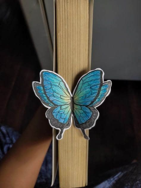 Butterfly Bookmarks Diy, Identity Artwork, Journal Bookmark, Book Dividers, Aesthetic Bookmark, Butterfly Bookmark, Bookmark Diy, Butterfly Books, Birthday Card Drawing