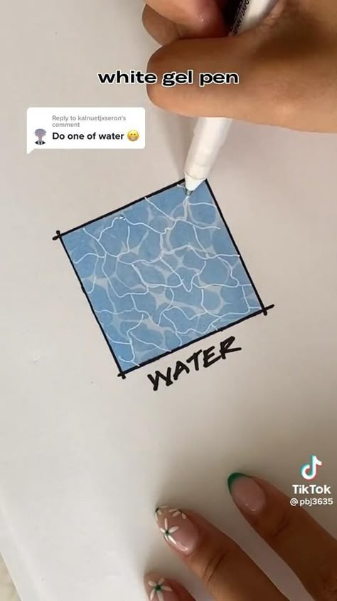 How To Draw Water Marker, Drawing Water With Markers, Crayons Marker Drawings, Aesthetic Water Drawing, Drawings To Impress People, What To Draw With Paint Markers, Something To Draw With Markers, Drawing Ideas With Markers Aesthetic, How To Draw Water With Alcohol Markers