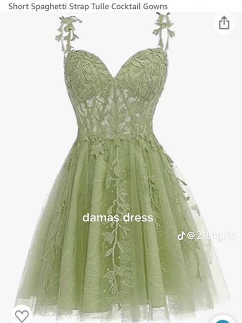 Damas Outfits Quinceanera Sage Green, Sage Green Quinceanera Dresses Short, Sage Green Damas Dresses For Quince, Sage Dama Dresses, Green Quinceanera Dresses Damas, Enchanted Forest Dama Dresses, Light Green Dama Dresses For Quince, Sage Green Quinceanera Dama Dresses, Enchanted Forest Theme Dress Homecoming