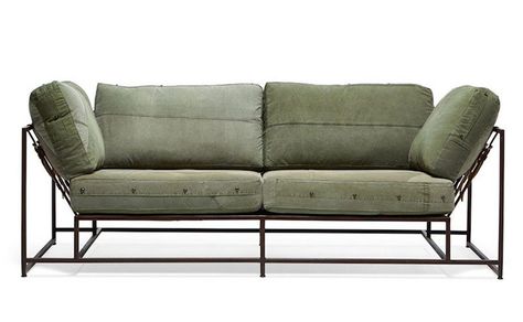 inheritance-sofa Sofas Vintage, Industrial Sofa, Contemporary Seating, Boho Furniture, Vintage Sofa, Contemporary Sofa, Steel Furniture, Sofa Sale, Vintage Military