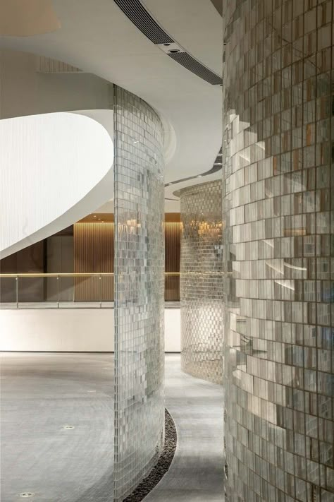 Wing Art, Glass Brick, West Wing, Curved Walls, Partition Wall, Curved Glass, Glass Blocks, Silk Road, Local Design