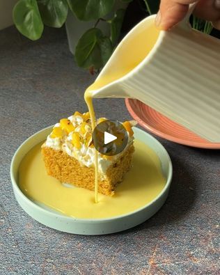 Mango Tres Leches Cake | No Bake Eggless Mango Dessert | Easy Mango Dessert Recipe  @MadhavisKitchen | Mango Tres Leches Cake | No Bake Eggless Mango Dessert | Easy Mango Dessert Recipe  
~Ingredients~

Microwave proof Cake pan- 8inch square pan 
Measuring... | By Madhavi's KitchenFacebook Mango Lassi Cake, Mango Rasmalai Cake, Mango Tres Leches Cake Recipe, Mango Tres Leches Cake, Mango Tres Leches, Quick Mango Dessert, Cake No Bake, Mango Dessert Recipes, Mango Dessert