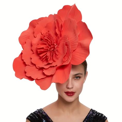 1pc Tea Party Foam Flowers Fascinator Kentucky Hat Women Fascinator Derby Hat For Cocktail Wedding Creative Small Gift Birthday Party Supplies Party Decorations Supplies | Save More With Clearance Deals | Temu Derby Themed Party, Kentucky Derby Themed Party, Red Flower Headband, Wizard Of Oz Costumes, Easter Bonnets, Church Lady Hats, Church Suits And Hats, Sakura Blossoms, Flower Hair Band