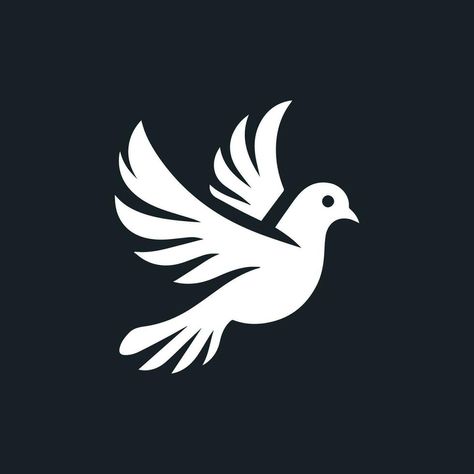 Dove of peace vector logo design template. Dove of peace icon. Dove Logo Ideas, Dove Bird Cartoon, Peace Icon, Dove Outline, Dove Logo Design, Dove Vector Illustration, Dove Clipart Black And White, Dove Png Birds, Dove Logo