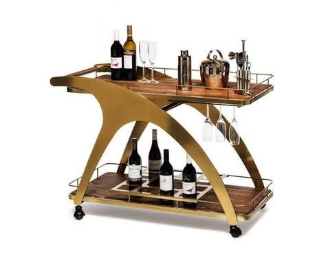 Wine And Coffee Bar, Bar Serving Cart, Metal Bar Cart, Drink Cart, Drinks Trolley, Wine Bottle Rack, Bar Essentials, Cocktail Accessories, Wine Glass Holder