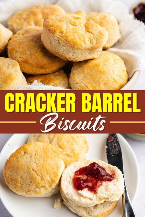 This recipe for Cracker Barrel biscuits brings that famous homemade taste right into your own kitchen! You can make these buttery, flaky biscuits with just four ingredients. Cracker Barrel Biscuits, Hobo Dinner Recipes, Cracker Barrel Copycat Recipes, Cracker Barrel Recipes, Easy Homemade Biscuits, Southern Recipes Soul Food, Flaky Biscuits, Bisquick Recipes, How To Make Biscuits