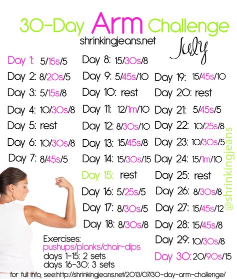 30-Day Wall Squat Challenge | Honeymoon Fat Shred 30 day Fitness Challenge: 30 Day Arm Challenge, 30 Day Arm, Být Fit, Arm Challenge, Wedding Workout, Month Workout, Workout Calendar, Fitness Exercises, Can't Stop Won't Stop