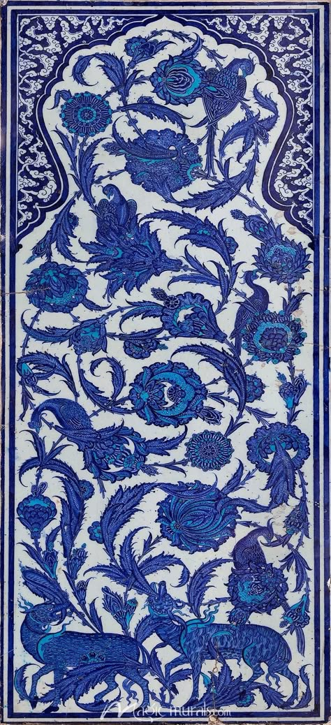 Turkish Tile Door Wallpaper Wall Mural by Magic Murals Mediterranean Tile Wallpaper, Turkish Aesthetic Wallpaper, Turkish Tiles Pattern Design, Chinese Wallpaper Backgrounds, Middle Eastern Wallpaper, Arabic Culture Aesthetic, Turkish Art Pattern, Blue Tile Wallpaper, Turkish Art Paintings