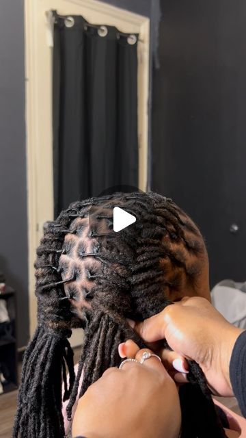 DREAD on Instagram: "Been practicing how to do this fishtail braid for the longest and im FINALLY comfortable enough to do it on my clients 🥰 i think i did pretty good!   MAY CALENDAR OPEN APRIL 26TH @ 12pm  . . . #locs #locstyles #locstylesforwomen #locstylesformen #locstylesforkids #miamidreads #miamidreadstylist #miamihairstylist #dreads #dreadstyles #dreadstylesformen #dreadstylesforwomen #dreadstylist #dreadstylesforkids" Fishtail Loc Styles Men, Styling Locs For Men, Locs Fishtail Braid, Two Braid Loc Styles, Fishtail Braid Locs, Fishtail Braid On Locs, Fishtail Loc Styles For Women, How To Braid Locs, Dreadlock Hairstyles For Women Long Hair