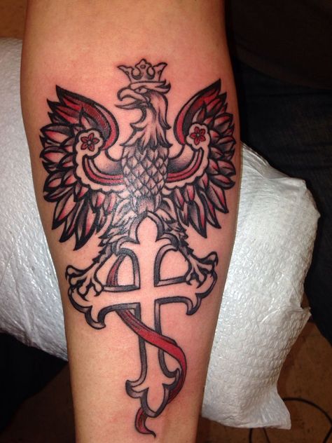 Polish Falcon Tattoo, Polish Tattoo Ideas, Polish Eagle Tattoo, Polish Symbols, Poland Tattoo, Falcon Tattoo, German Tattoo, Polish Tattoos, Polish Eagle