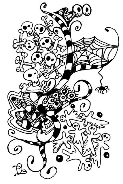 Halloween Zentangle, Sharpie Designs, Doodle Pages, Tangle Doodle, Tangle Patterns, Doodles Zentangles, Zen Art, Zen Doodle, The Cabin