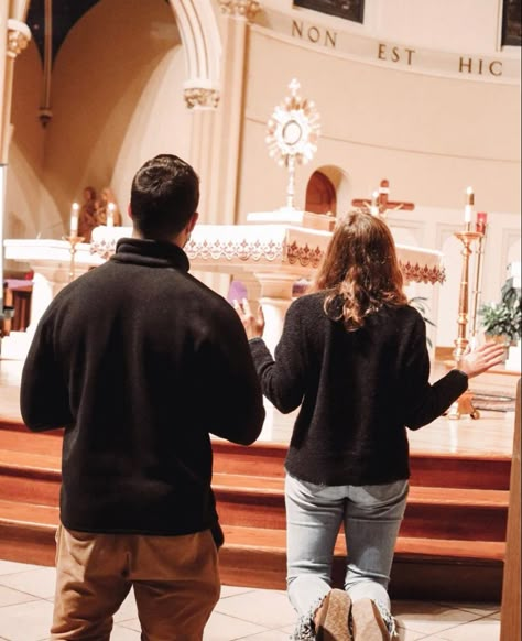 Catholic Relationship, Christian Couple Goals, Church Couple, Catholic Couple, Worship Together, Christ Centered Relationship, Christian Couple, God Centered Relationship, Dream Marriage