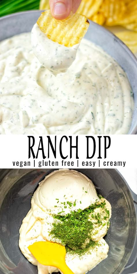 Easy and ready in under 5 minutes: this Ranch Dip is made with simple ingredients and will always be a star on your table for dinner, lunch, meal prep. Once you've tried it you know it is a keeper and no one would ever tell it is vegan. #vegan #dairyfree #glutenfree #vegetarian #dinner #lunch #mealprep #contentednesscooking #ranchdip Yogurt Ranch Dip, Greek Yogurt Ranch Dip, Yogurt Ranch, Greek Yogurt Ranch, Dip Vegan, Vegan Ranch, Vegan Dip, Ranch Dip, Vegan Sauces