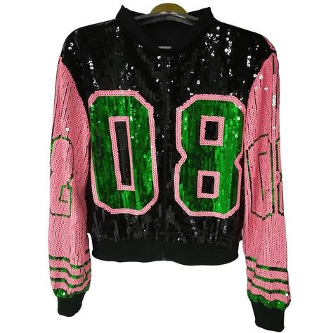 AKA Alpha Kappa Alpha Sequin Jacket Black #AlphaKappaAlpha #sorority #jacket #sequin Aka Legacy, Aka Gifts, Aka Fashion, Alpha Kappa Alpha Sorority Paraphernalia, Black Sequin Jacket, Sequins Jacket, Divine 9, Aka Sorority, Alpha Kappa Alpha Sorority