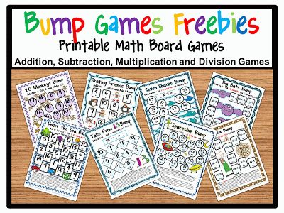 Bump Math Games FREEBIES! Kids love to BUMP! :) Games For The Classroom, Math Board Games, Maths Games, Math Boards, Math Games For Kids, Math School, Math Intervention, Math Instruction, Math Work