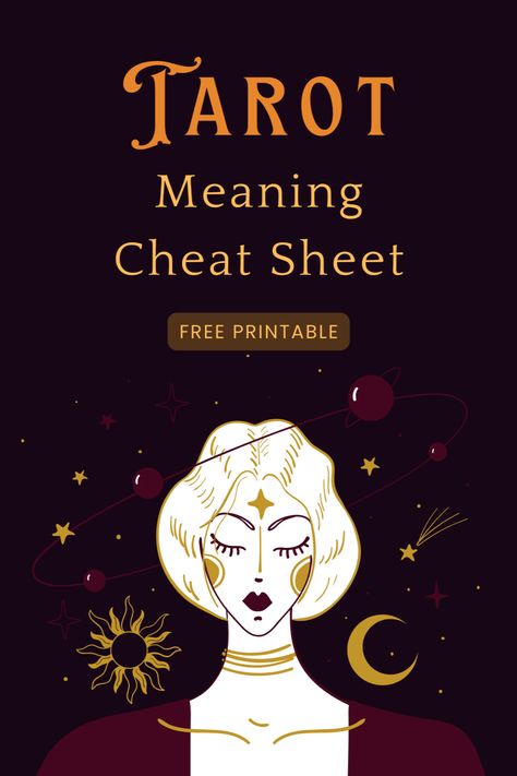 Ready to embark on your journey into the mystic world of tarot but don't know where to start? Unravel the complexity of tarot cards with ease using my Free Tarot Meaning Cheat Sheet. This simple printable tarot digital download will help you understand tarot card meanings and guide you on your spiritual journey. Don't let the arcana remain a mystery. Download your Free Tarot Reference Guide now! Tarot Card Meanings Cheat Sheets Free, Free Tarot Cards Printable, Learn Tarot Card Meanings, Tarot Cheat Sheet Learning, How To Read Tarot Cards For Beginners, Tarot Reference, Tarot Meanings Cheat Sheets, Tarot Printable, Tarot Cheat Sheet