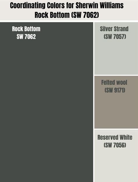 Sw Rock Bottom Color Scheme, Sherwin Williams Black Evergreen, Rock Bottom Sherwin Williams Bedroom, Sherwin Williams Rock Bottom Cabinets, Rock Bottom Paint Sherwin Williams, Moody Bedroom Paint Colors Sherwin Williams, Rock Bottom Color Palette, Slate Tile Sherwin Williams Color Scheme, Rock Bottom Sherwin Williams Cabinets