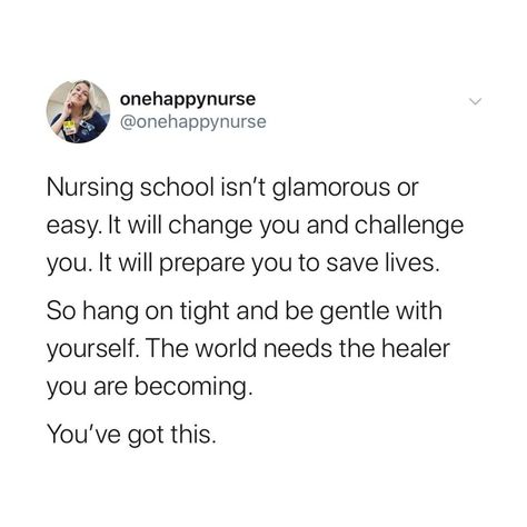 Kat R | One Happy Nurse on Instagram: “The journey through Nursing School is not easy, but I promise you that it will be worth it. 🙏🙏🙏📚💯😷 . . . You will have hard days. Some…” Nursing School Inspiration Quotes, Nursing School Encouragement, Nursing School Graduation Speech, Nursing School Graduation Captions, I Will Be A Nurse, Nursing School Positive Quotes, Starting Nursing School Quotes, Motivational Nursing School Quotes, Last Day Of Nursing School Quotes