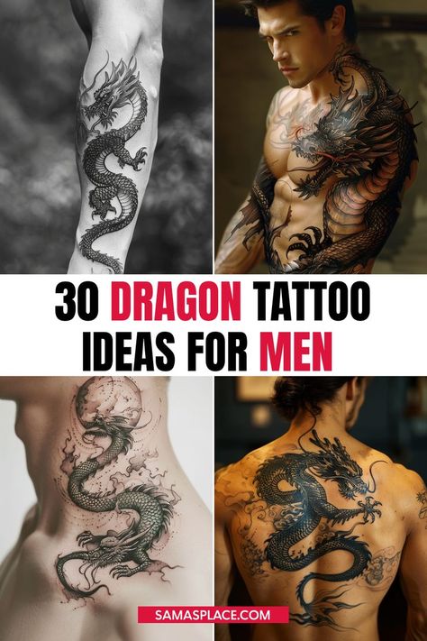 Dragon tattoo ideas for men featuring mythical, bold designs symbolizing strength and wisdom. Tattoo Designs Men Dragon, Western Dragon Tattoo Designs, Medieval Dragon Tattoo Design, Dragon Blowing Fire Tattoo, Game Of Thrones Tattoo Sleeve, Mens Dragon Tattoo, Dragon Chest Tattoo Men, Dragon Tattoos For Men Arm, Creative Tattoo Ideas For Men Unique