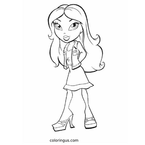 Bratz Coloring Pages Bratz Coloring Pages, Bratz Coloring, Doll Drawing, Easy Cartoon Drawings, Quote Coloring Pages, Surreal Artwork, Cute Canvas Paintings, Cartoon Coloring Pages, Coloring Pages For Girls