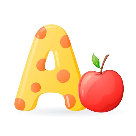 Cartoon Alphabet Letters, Alphabet Letters Clipart, Graduation Kindergarten, Apple Picture, English Alphabet Letters, Picture Letters, Kindergarten Graduation, English Alphabet, Letter A