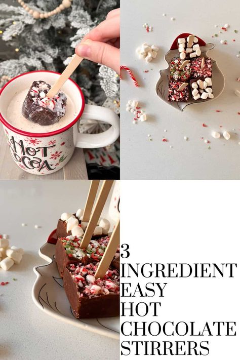 These easy 3 ingredient hot chocolate stirrers make the best hot chocolate with a hint of cinnamon! Make these hot cocoa sticks for Christmas parties and to enjoy during the winter season. Popsicle Stick Hot Chocolate Mug, Diy Hot Chocolate On A Stick Recipe, Hot Chocolate Sticks Recipe, How To Make Hot Chocolate On A Stick, Hot Choc Spoons, Hot Chocolate On A Stick Diy, Chocolate Covered Spoons For Cocoa, Hot Cocoa Stirrers, Hot Chocolate Stirrers Diy