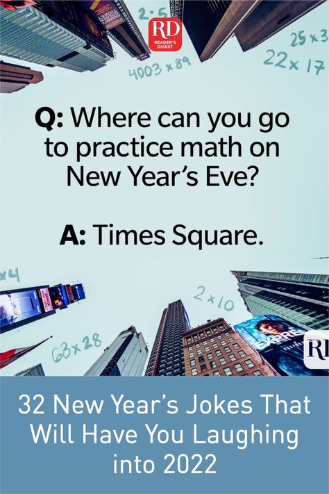 Goodbye, 2021. Hello, 2022! Kick off the year with a laugh (or two) by telling these hilarious New Year's jokes. #funnyjokes #Newyear2022 New Year Jokes, New Year Quotes Funny Hilarious, New Years Traditions, Funny New Year, Dad Jokes Funny, Work Jokes, Quotes About New Year, Funny New, S Quote