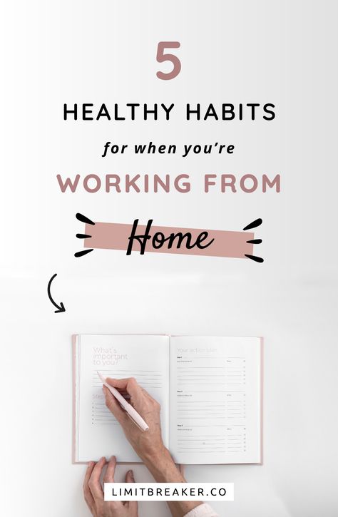 5 work from home healthy habits and tips that you can implement to be more productive and have a better work from home routine. Work from home office | Productivity | Daily Routine | Morning Routine | #workfromhome #productivitytips #timemanagement Work From Home Routine, Home Routine, Diy Horse, Decoration Photography, Stem Challenge, Home Tips, Be More Productive, Work From Home Tips, Time Management Tips