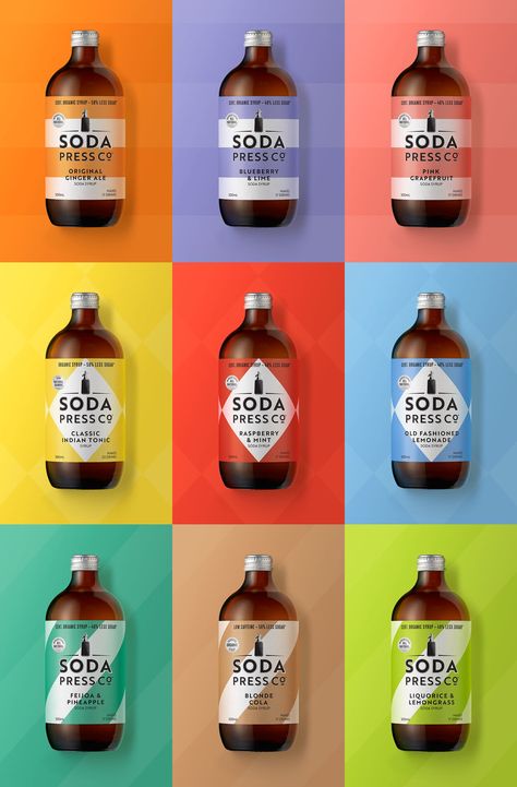 Agency: Biggie Smalls  Design: Daniel Massey, Nik Bragg  Photography: Andre Martin  Location: Sydney, Australia Soda Labels, Craft Soda, Brand Identity Package, Mint Lemonade, Soda Brands, Bottle Design Packaging, Bottle Label Design, Drinks Brands, Biggie Smalls