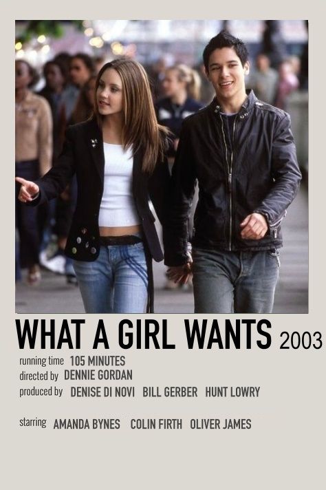 What A Girl Wants Movie Poster, Movie Posters Romcom, Mean Girls Poster Vintage, 2000s Movies Posters, What A Girl Wants Movie Outfits, Movies To Watch Poster, Vintage Movies To Watch, Romcom Movie Posters, My Girl Movie Poster