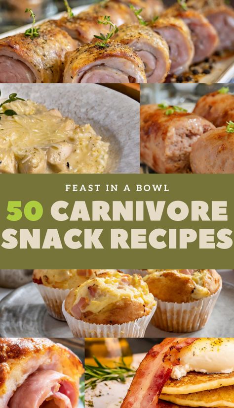 Satisfy your cravings with these 50 delicious Carnivore Diet snack recipes! Perfect for on-the-go or a quick bite, these meat-based snacks will keep you energized and full. From crispy jerky to savory bites, find your new favorite carnivore-friendly snack here. #CarnivoreDiet #carnivoreSnacks #carnivore #LowCarb Carnivore Diet Snacks On The Go, Carnivor Diet Snacks, Carnivore Yogurt Recipes, Carnivore Snacks On The Go, Carnivore Seafood Recipes, Carnivore Air Fryer Recipes, Snacks On Carnivore Diet, Carnivore Snack Ideas, Carnivore Diet Snacks