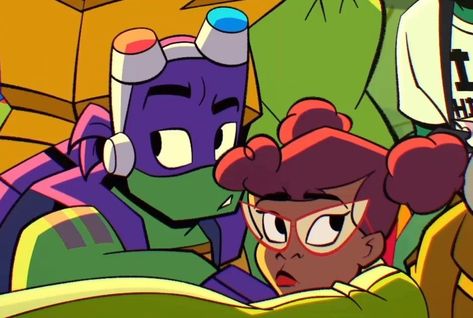 Tmnt 2018 Donnie X April, Rottmnt Donnie X April, Donnie X April, Donnie Rottmnt, Turtle Ship, Tmnt 2018, Tmnt Swag, Rise Tmnt, Crash Bandicoot Characters