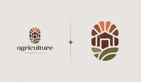 Farmhouse Logo, Agricultural Logo Design, Farms Logo Design, Agribusiness Logo, Agriculture Logo Design Brand Identity, Logo For Agricultural Company, Organic Farm Logo, Landscaping Logo, Agriculture Logo