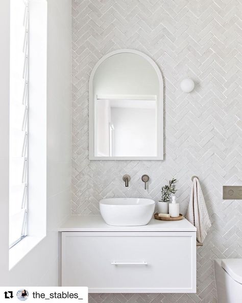 Cape Beach House on Instagram: “I can’t believe a bathroom can be this pretty! Special thanks to our incredible tiler Jason who did an incredible job laying these…” Hamptons Bathroom, Beach House Bedding, Design Blogs, Beach House Interior, Bathroom Renos, Laundry In Bathroom, House Bathroom, Cheap Decor, House And Home Magazine