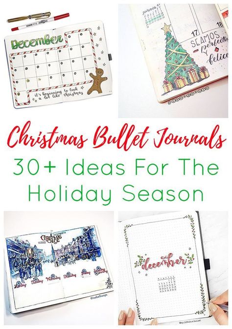 Holiday Bullet Journal, New Year Bullet Journal, Christmas Bullet Journal Ideas, Year Bullet Journal, Christmas Bullet Journal, December Bullet Journal, Bullet Journal Monthly Spread, Bullet Journal For Beginners, Bullet Journal Pages