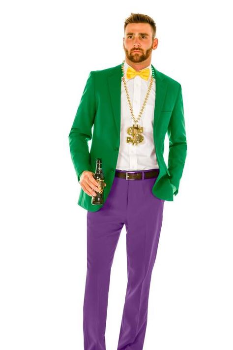 Mardi Gras Dress, Mardi Gras Hats, Crazy Party, Mens Dress Outfits, Mardi Gras Outfits, Yellow Suit, Mardi Gras Costumes, Runway Fashion Couture, Party Pants