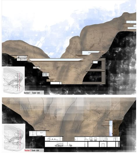 Wadi Rum desert resort Cliff Architecture, Underground Building, Desert Cities, Desert Architecture, Mountain Villa, Bridge Structure, Mountain Architecture, Floating Architecture, Desert Resort