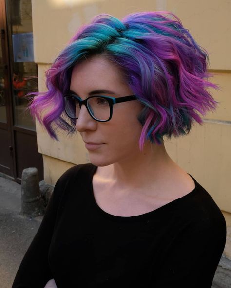 #coloredhair#unicorn#violethair#vodyanika#anthocyanin#vmestostudio#hairs_how#hairbrained_official#crafthairdresser#spbhair Purple And Blue Hair, Fun Hair, Funky Hairstyles, Unicorn Hair, Haircut And Color, Colorful Hair, Pastel Hair, Dye My Hair, Mermaid Hair