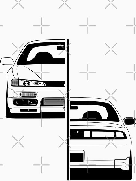 "Nissan S14 Silvia Kouki Best Shirt Design" T-shirt by CarWorld | Redbubble Nissan Silvia S14 Drawing, S14 Drawing, Nissan S14 Silvia, Car References, S14 Silvia, Nissan S14, Nissan S15, Nissan Xtrail, Silvia S15